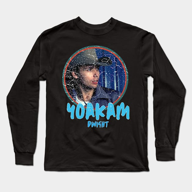 dwight yoakam art quotes art 90s style retro vintage 80s Long Sleeve T-Shirt by graphicaesthetic ✅